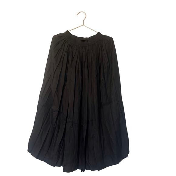 Express Black Pleated Midi Skirt - Size Small - Elastic Waist - Picture 1 of 5